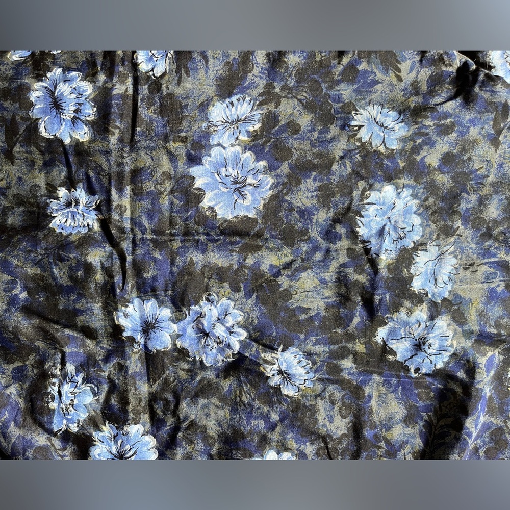 Vintage SILK cheongsam qipao blue floral S padded winter tang chinese dress - Picture 5 of 9